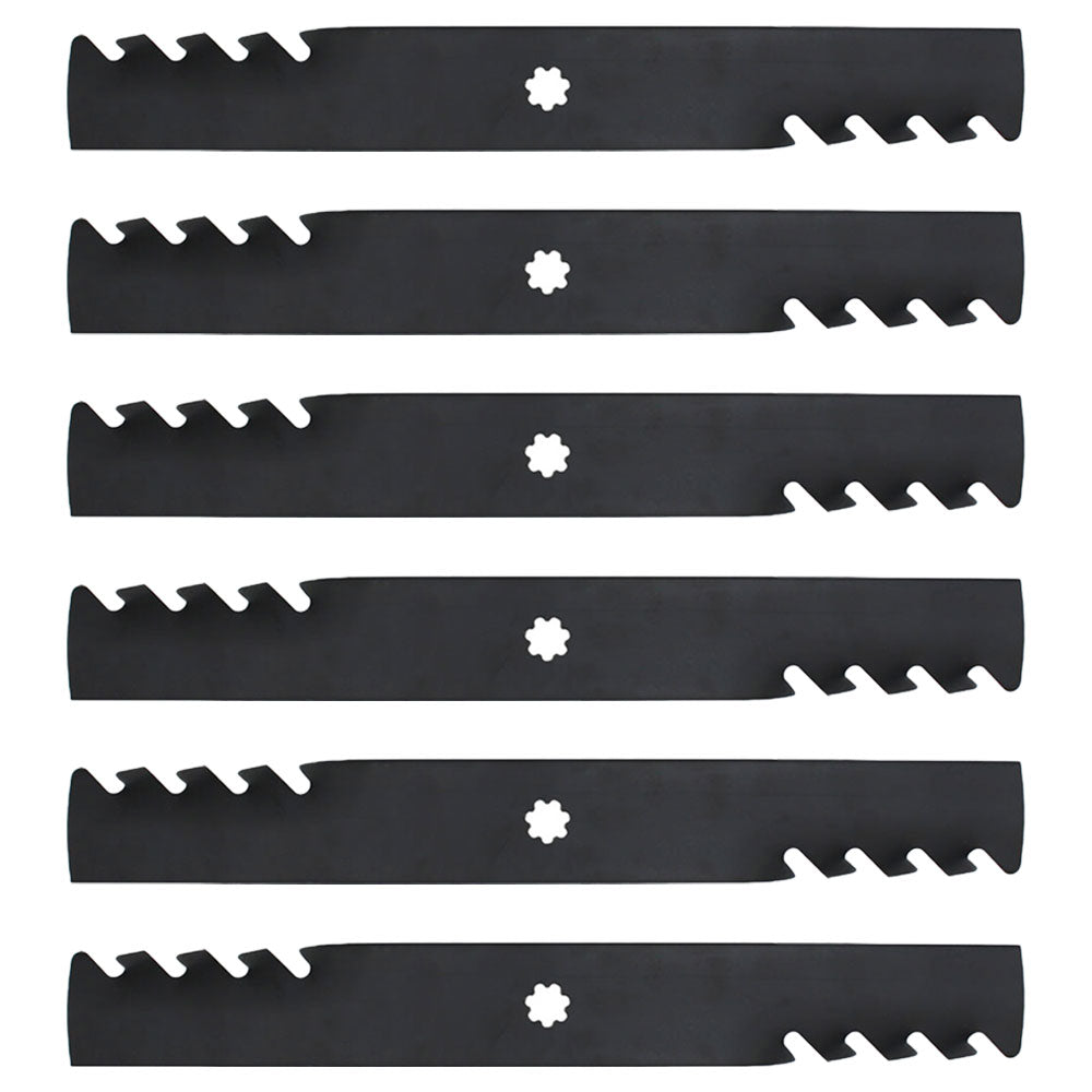 Qty 6: Toothed Mulching Blade Fits John Deere Replaces AM100945