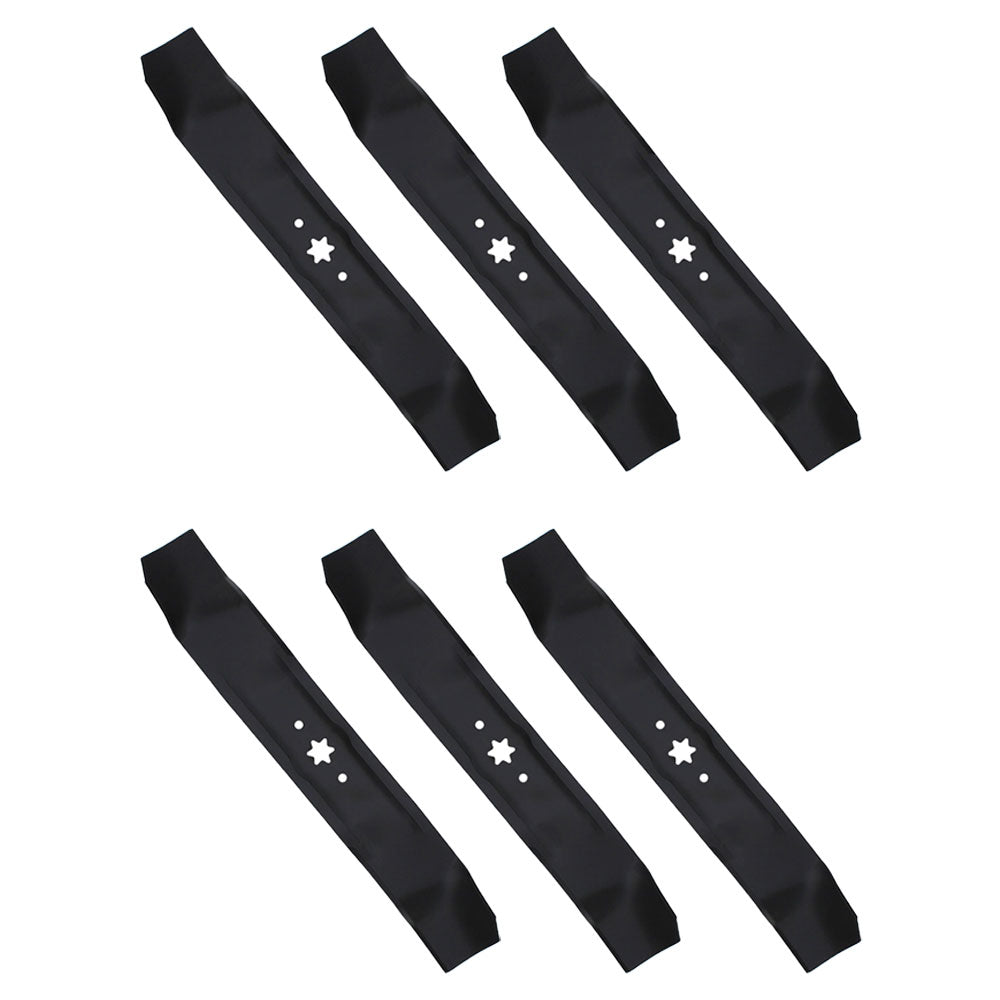 Set Of Six (6) 19-5/16" X 6 Point Star Mulching Blades Fits MTD Models CLT 38 G