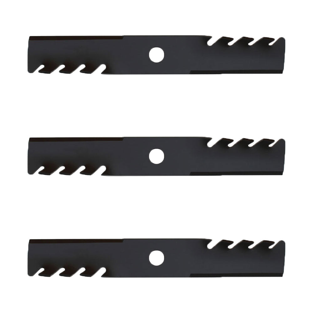 (3) Toothed Mulching Mower Blades Fits Exmark 48" Decks Lazer Z 103-6401-S