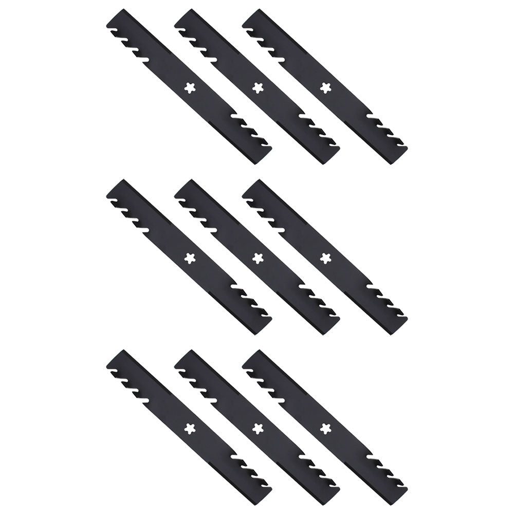 (9) Toothed Mower Blades Fits Husqvarna Riding Mowers 54" Deck 187255 187254