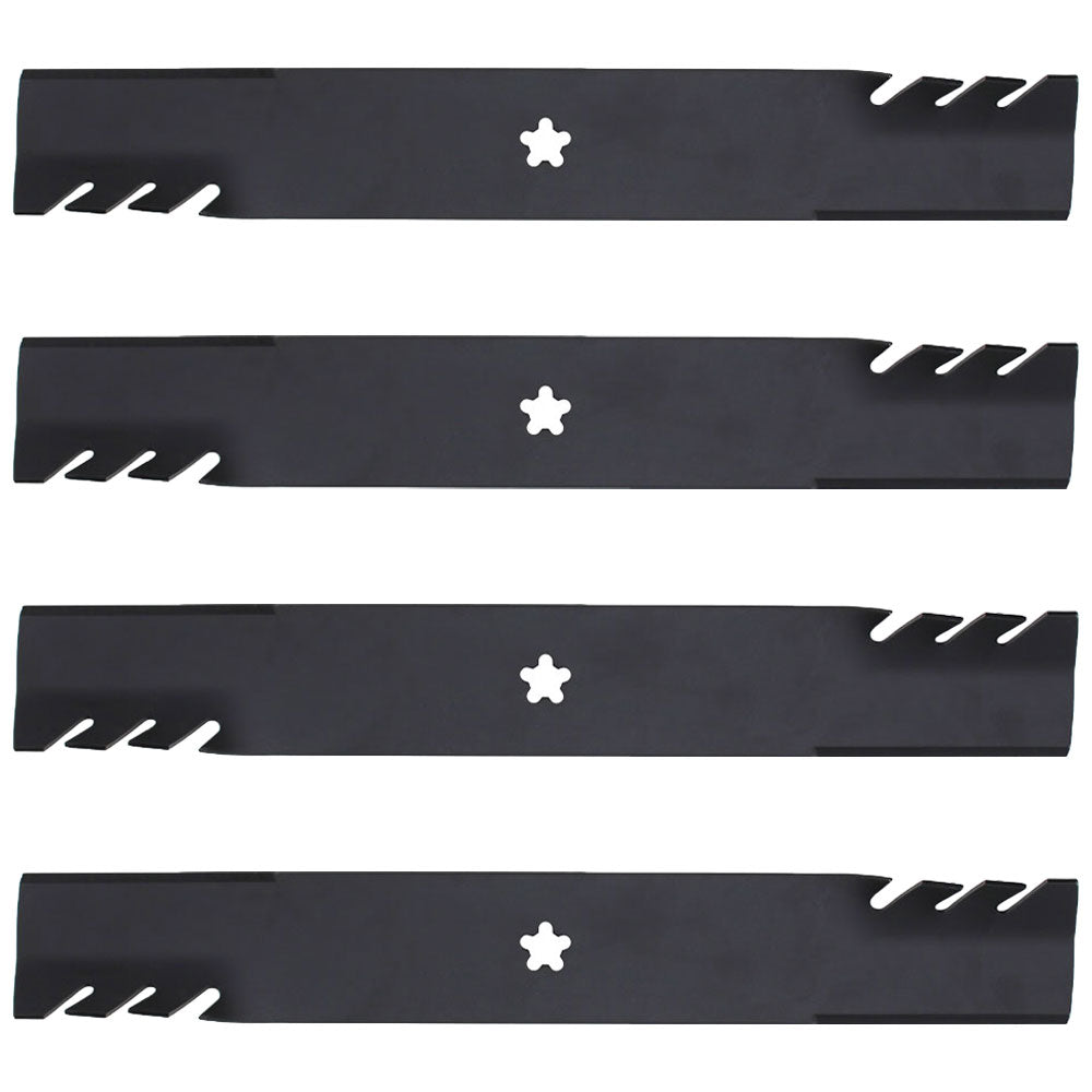 Qty 4: Toothed Mower Blades Fits Poulan Replaces 134149