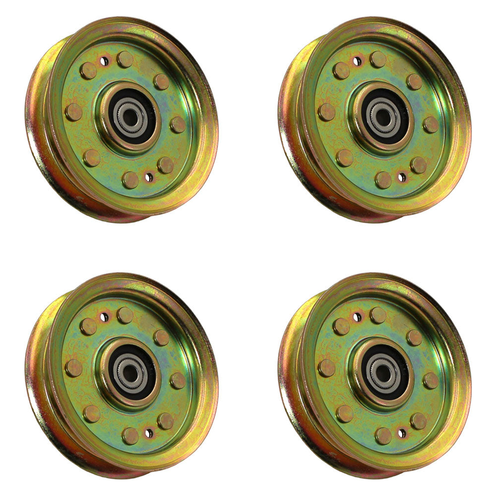 107620 Qty 4: Flat Idler Pulley Fits Universal Products