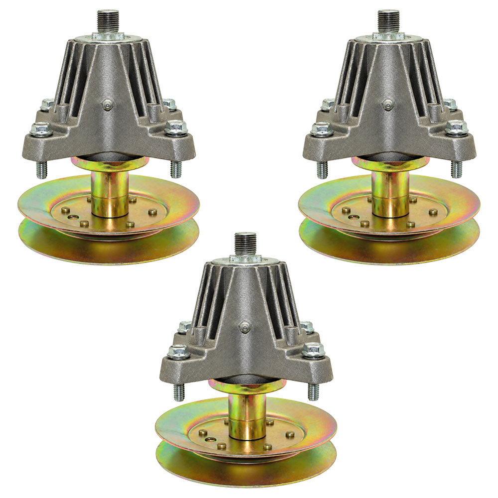 Qty: 3 Spindle Assembly w/ Pulley Fits MTD Replaces 618-06978