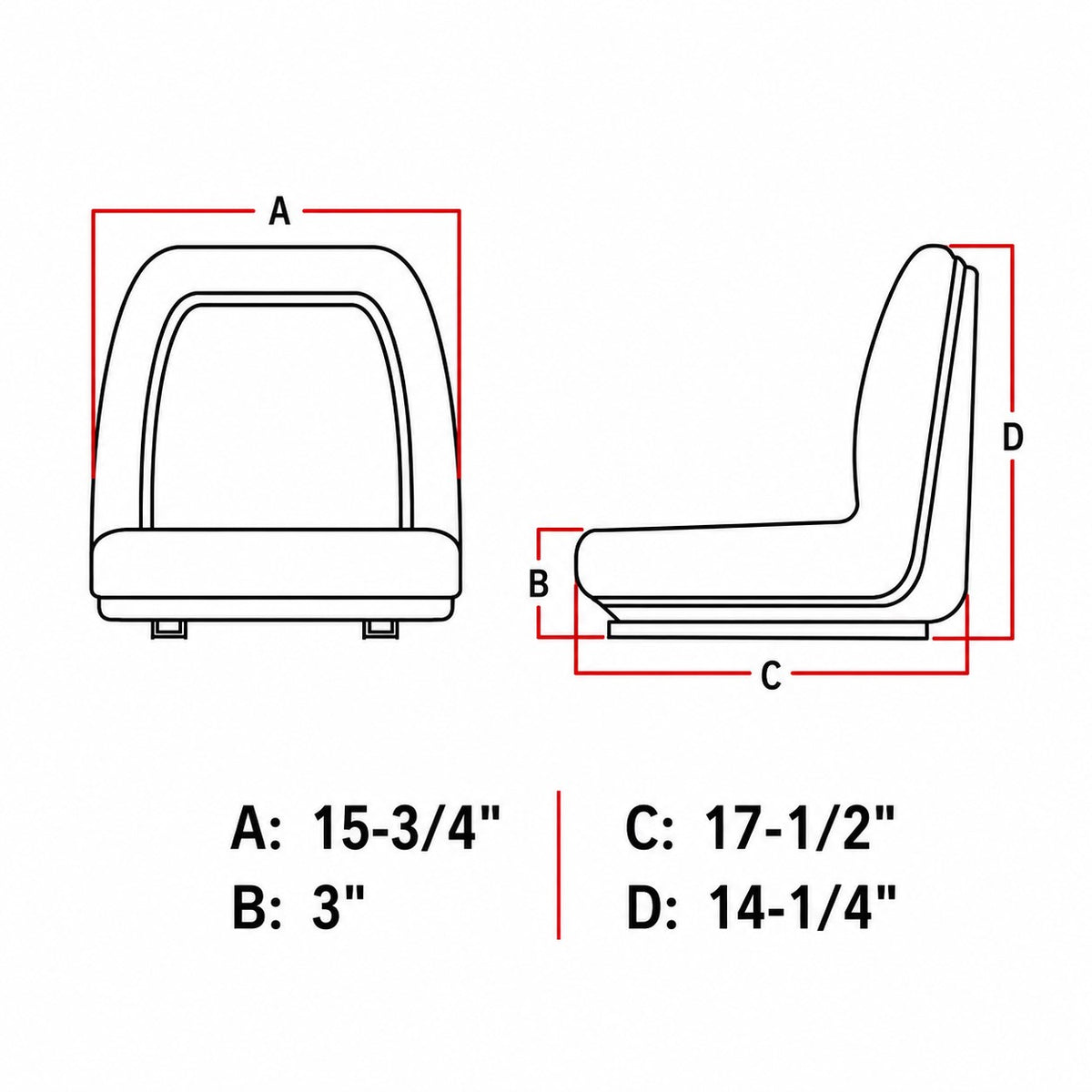 Black Seat with Slide Tracks Fits Minneapolis-Moline Replaces 3106006M91-1