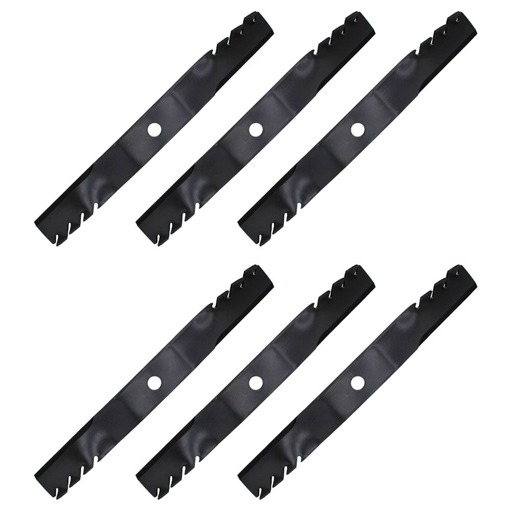 M128485 Qty 6: Toothed Mulching Blade
 Fits John Deere 1023E 1025R 1420 1435