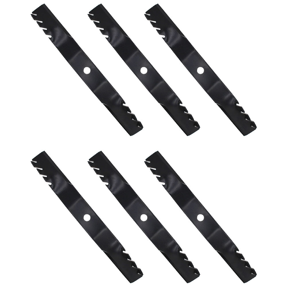 M128485 Qty 6: Toothed Mulching Blade
 Fits John Deere 1023E 1025R 1420 1435