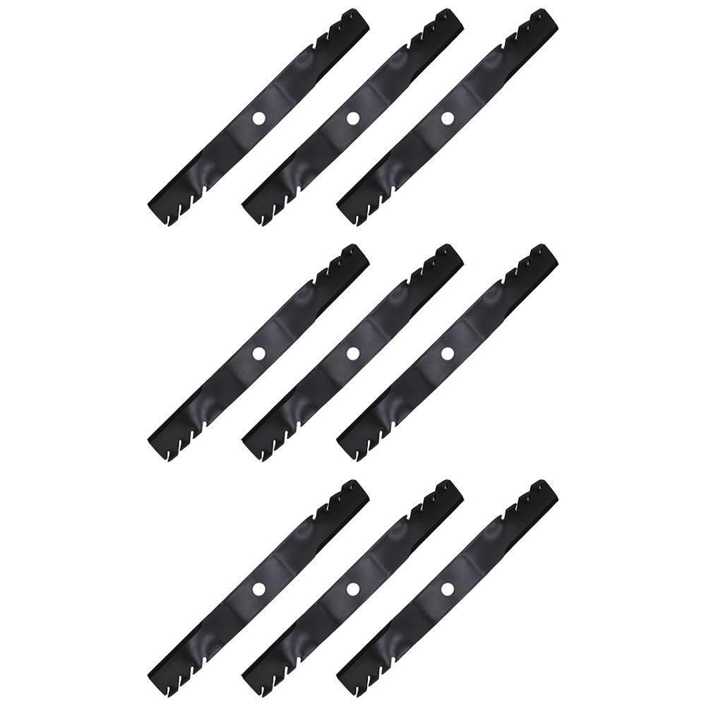 M128485 Qty 9: Toothed Mulching Blade Fits John Deere 1023E 1025R 1420 1435 1445