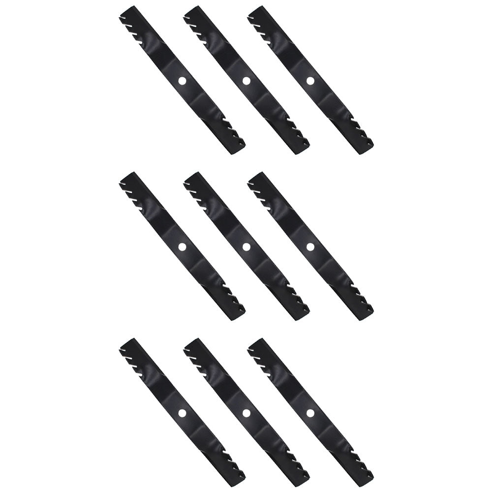 M128485 Qty 9: Toothed Mulching Blade Fits John Deere 1023E 1025R 1420 1435 1445