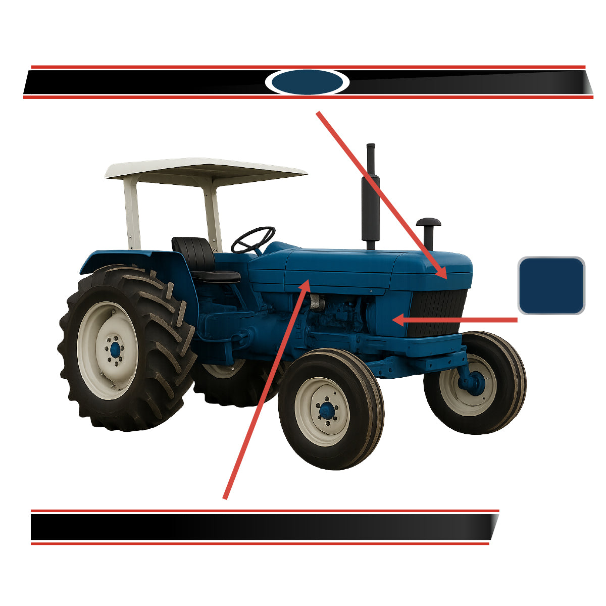 83952740 Hood Decal Set Fits Ford/New Holland