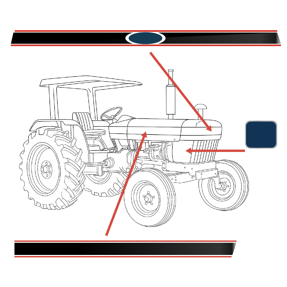 83952740 Hood Decal Set Fits Ford/New Holland