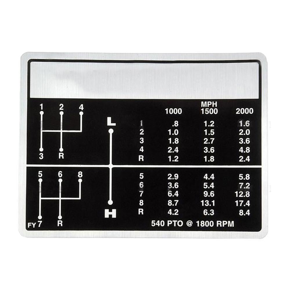 8 Speed Shift Pattern Decal with Live PTO Fits Ford Replaces C5NN7B292