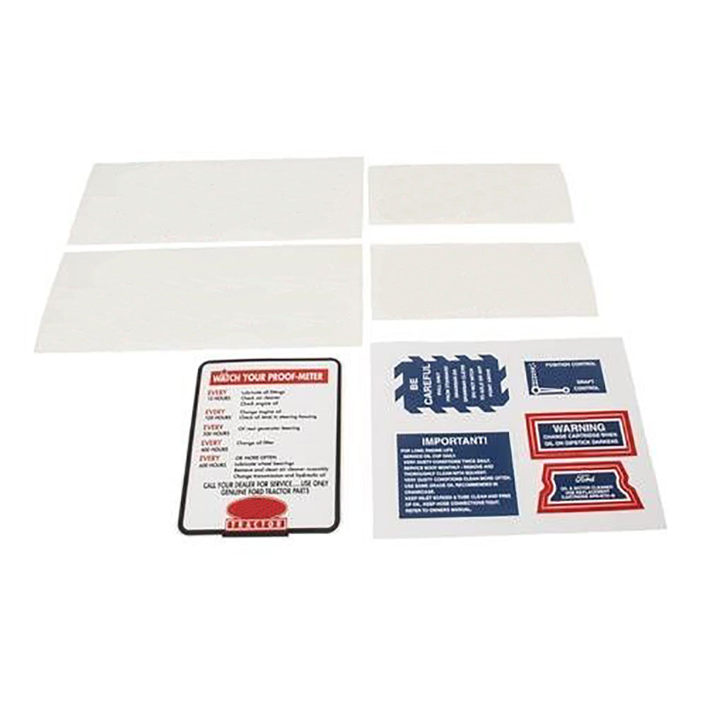 Mylar Decal Set (10-Piece w/ Proofmeter) Fits Ford Replaces 8N5052DP