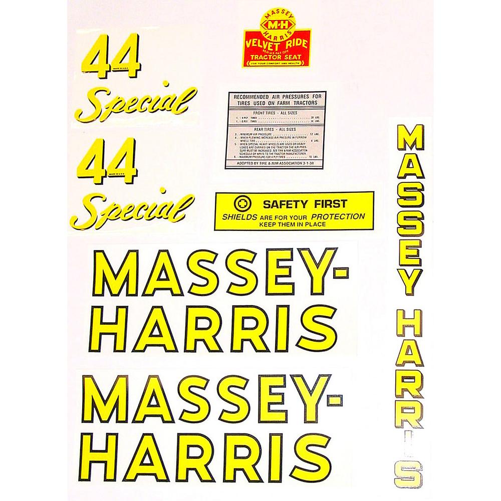 MH 44 Special Mylar Decal Set Fits Massey Harris Replaces MAE30-1446