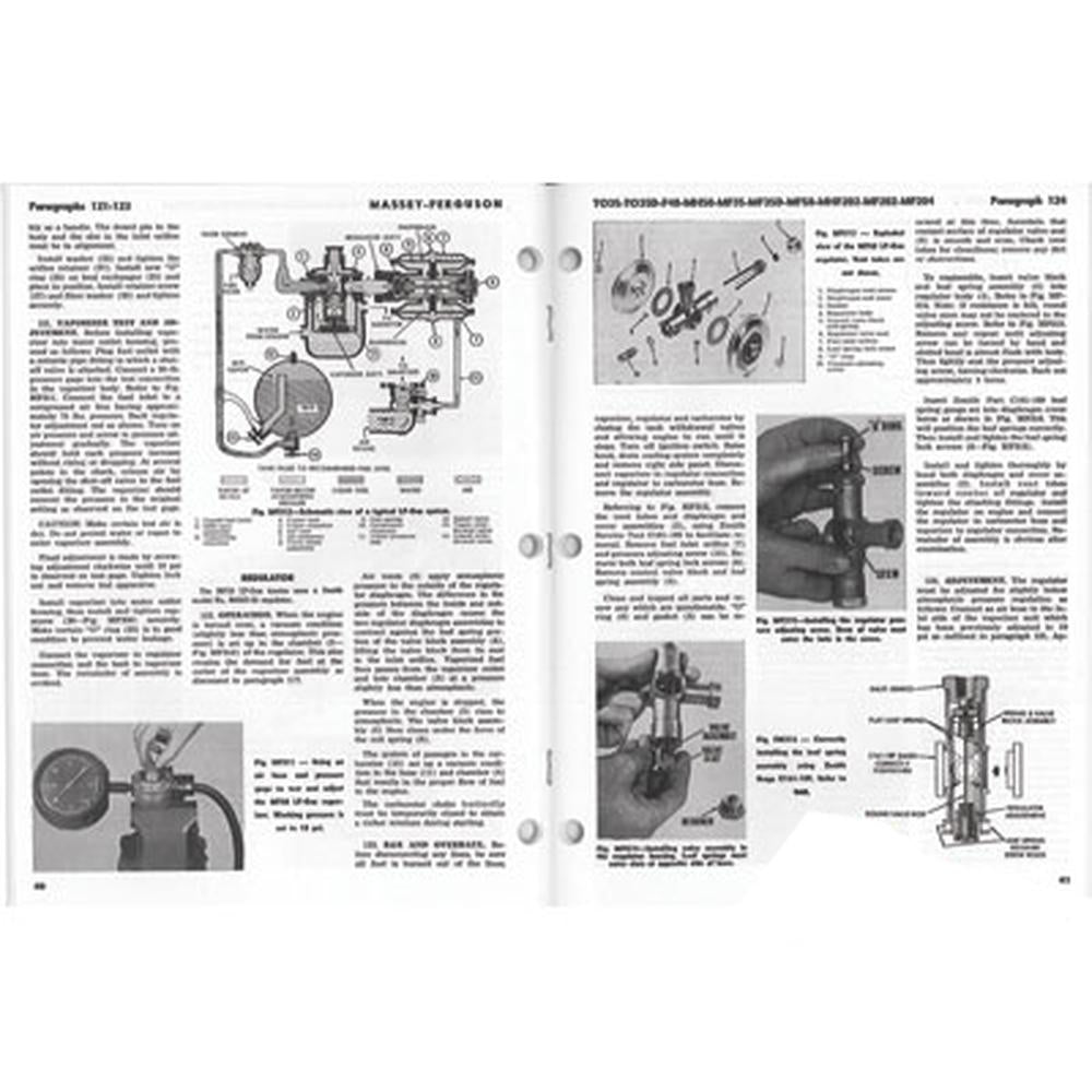 SHOP MANUAL Fits Massey Ferguson, Fits Massey Harris F40 MF35 MF50 TO35 MF204 MH