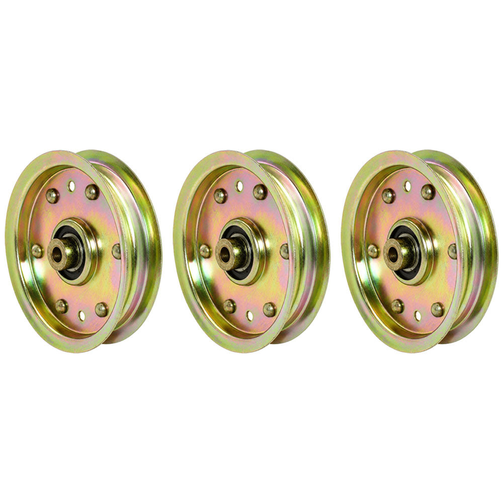 Qty 3: Flat Idler Pulleys Fits Cub Cadet Replaces 753-08171