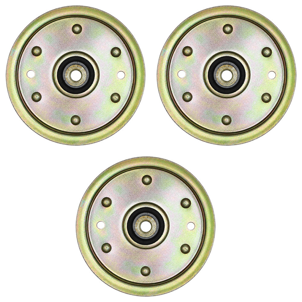 Qty 3: Flat Idler Pulleys Fits Cub Cadet Replaces 753-08171