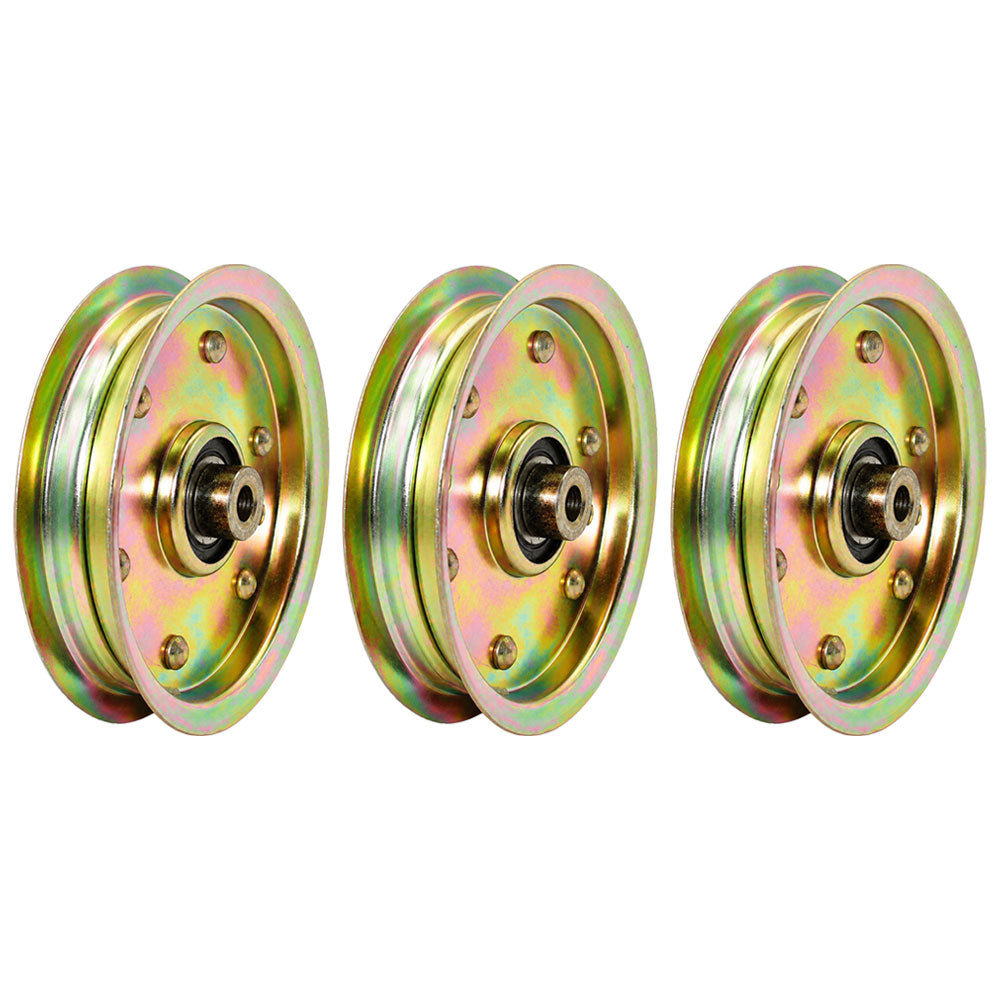 Qty 3: Flat Idler Pulleys Fits Cub Cadet Replaces 753-08171