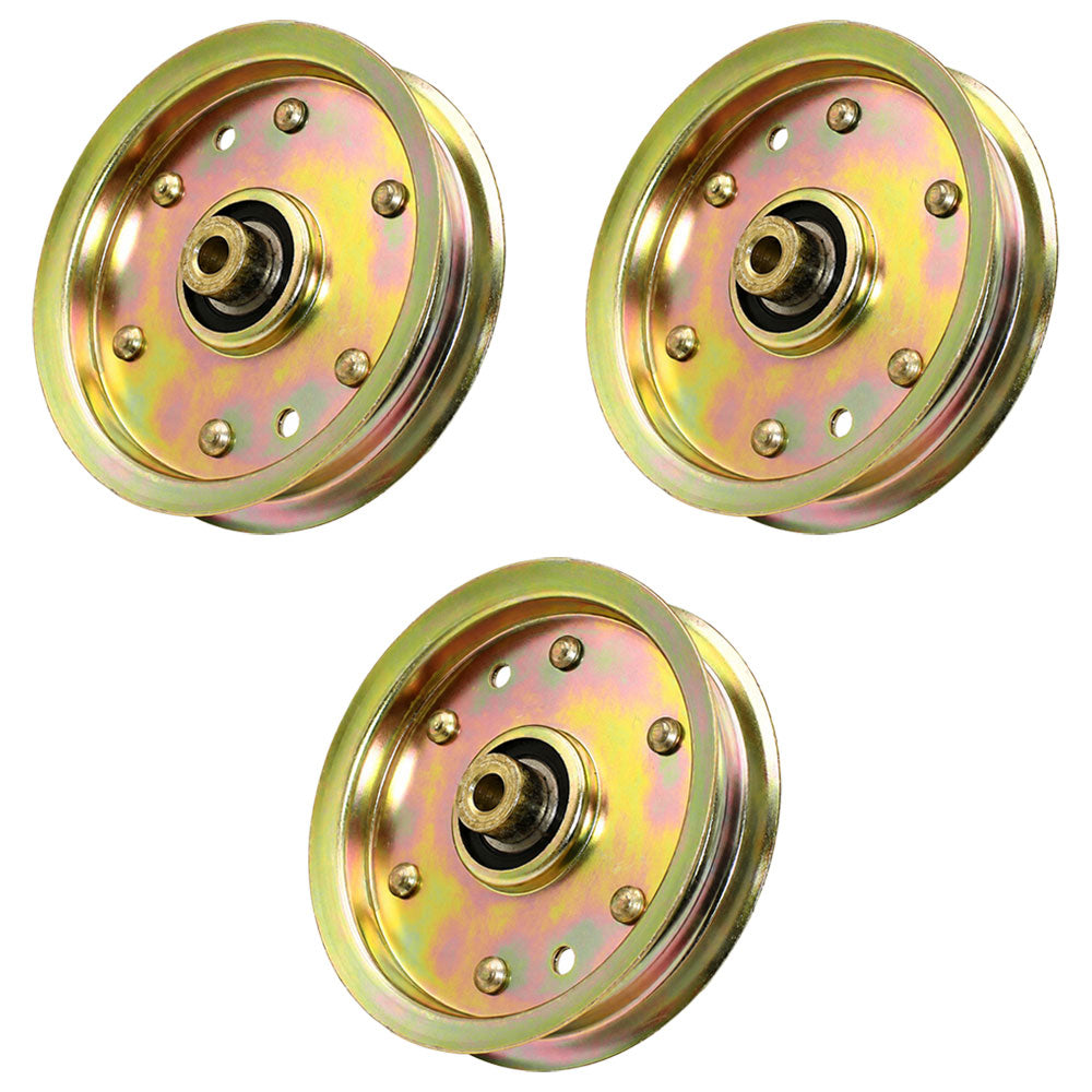 Qty 3: Flat Idler Pulleys Fits Cub Cadet Replaces 753-08171