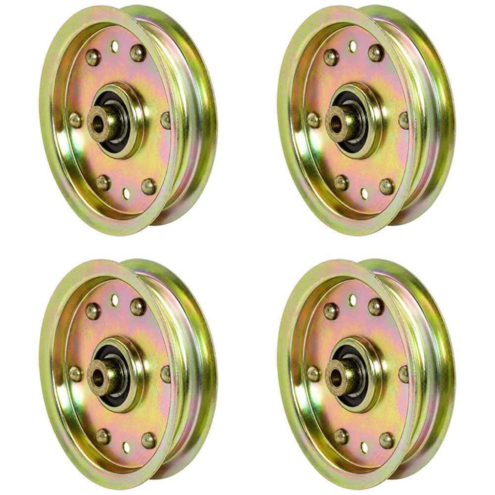 Qty 4: Flat Idler Pulleys Fits Cub Cadet Replaces 753-08171