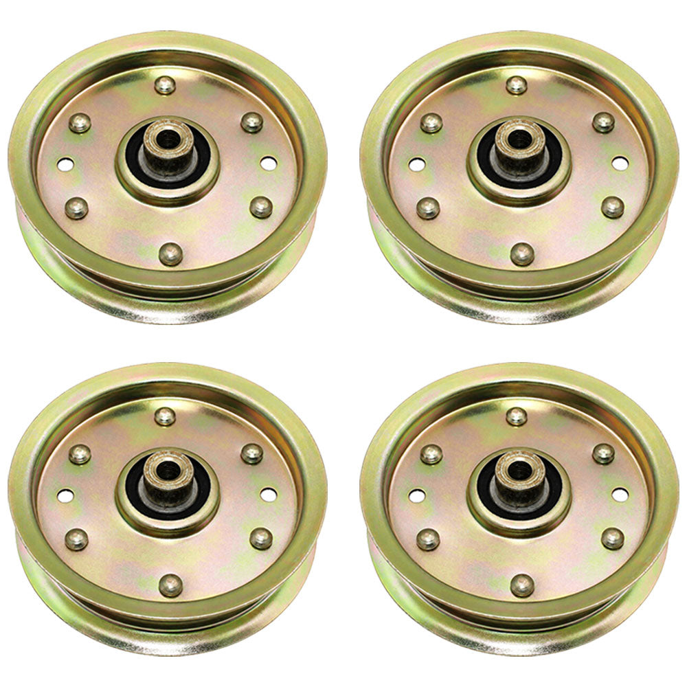 Qty 4: Flat Idler Pulleys Fits MTD Replaces 753-08171