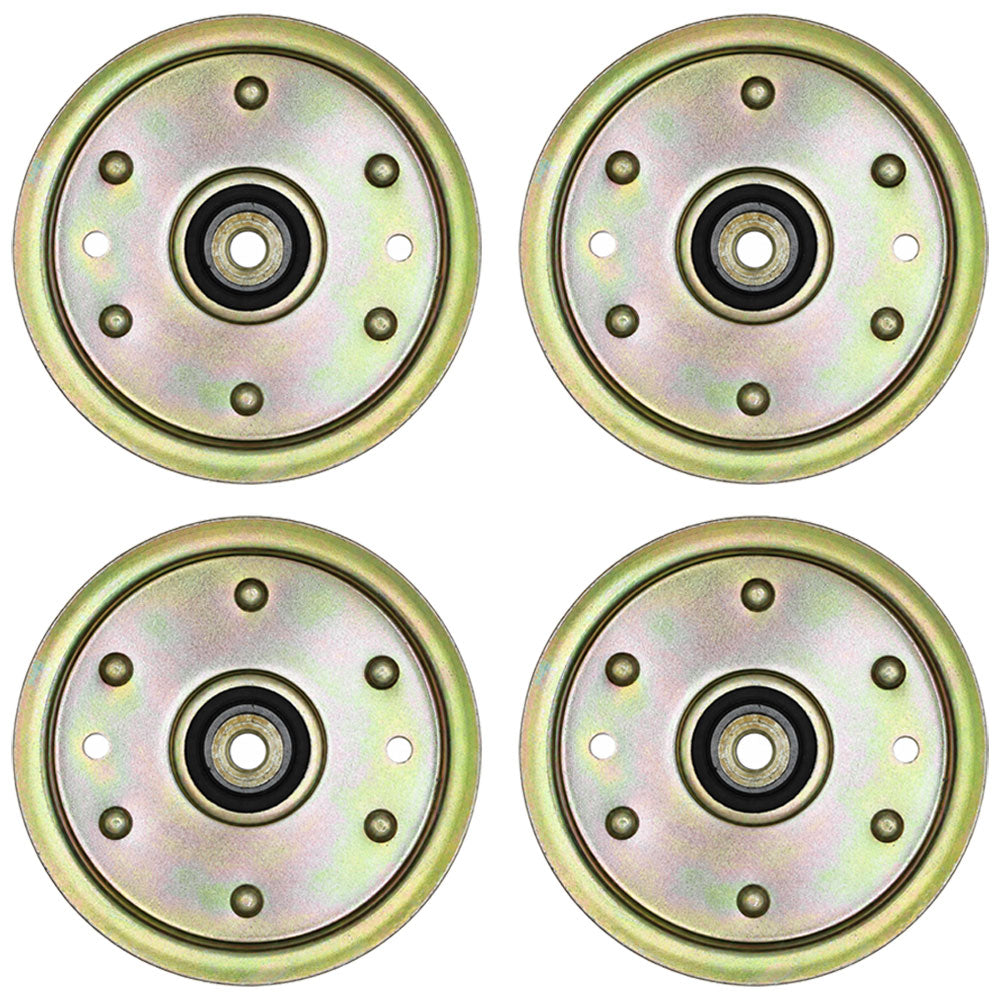 Qty 4: Flat Idler Pulleys Fits Cub Cadet Replaces 753-08171
