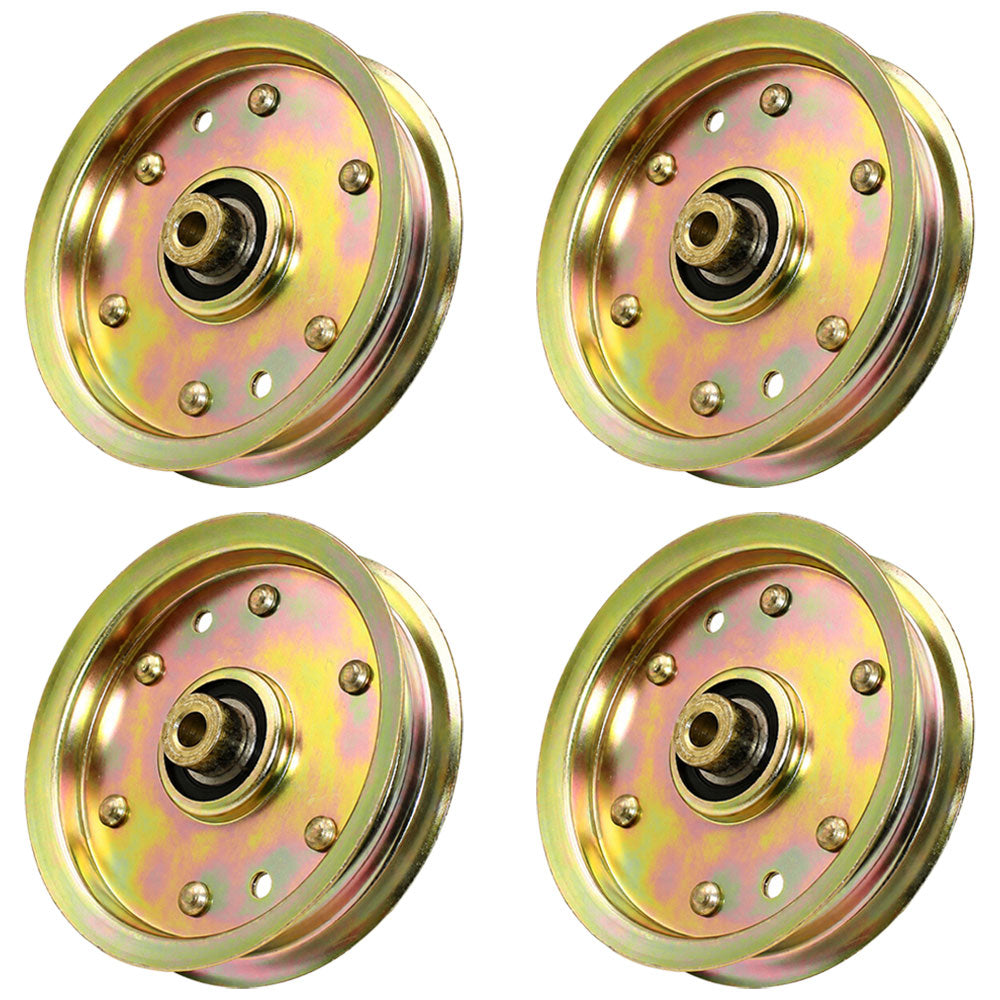 Qty 4: Flat Idler Pulleys Fits MTD Replaces 753-08171