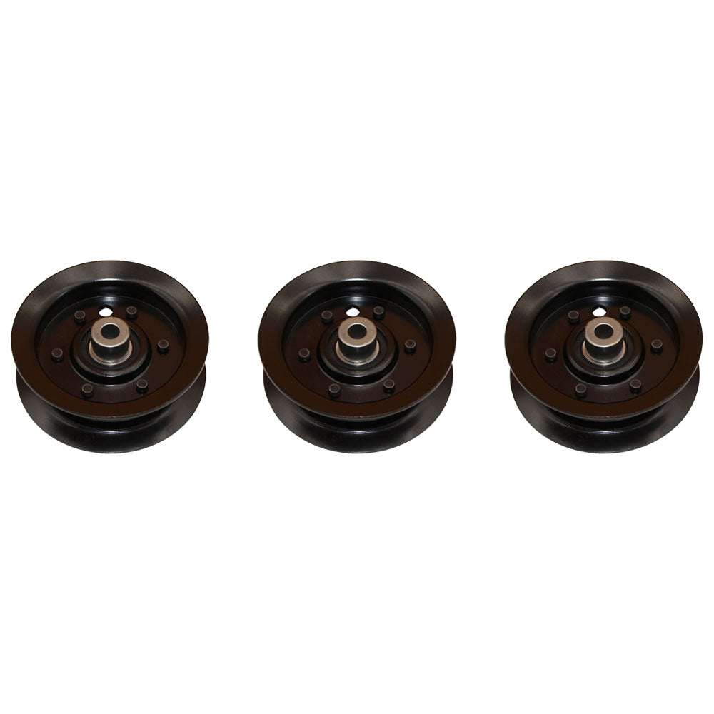 (Pack of 3) Flat Idler Pulley Fits Exmark Zero-Turn Mower QZS708GEM50200 Tractor