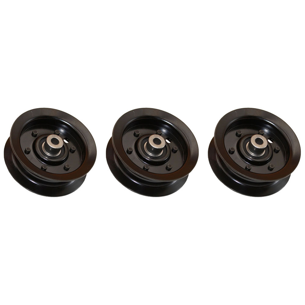 (Pack of 3) Flat Idler Pulley Fits Exmark Zero-Turn Mower QZS708GEM50200 Tractor