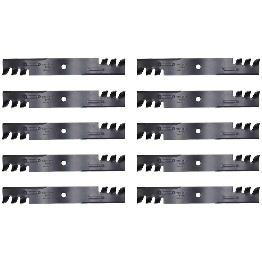 Ten (10) Toothed 18" x 5/8" Mulching Blades for Lawn Mower Decks 36" - 54"