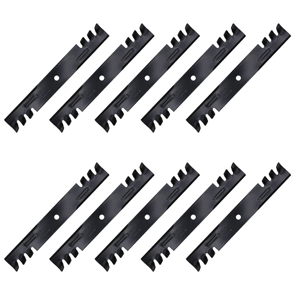 Ten (10) Toothed 18" x 5/8" Mulching Blades for Lawn Mower Decks 36" - 54"