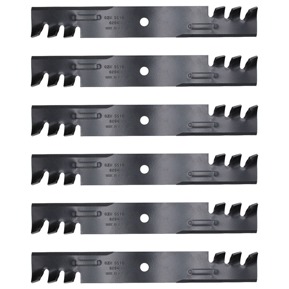 PL4206 Qty 6: Toothed Mower Blades Fits John Deere Commercial Walk-Behinds