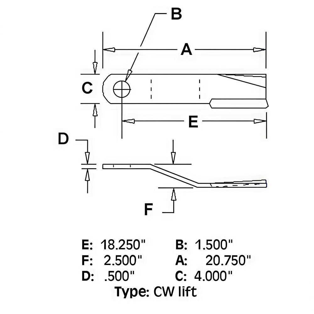MOQ20-0040-AIC CW Lift Rotary Cutter Blade