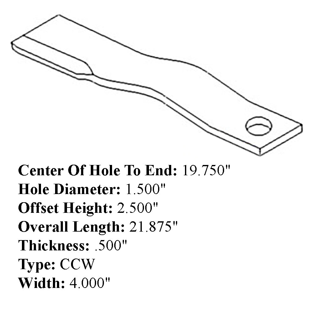 W43040 Blade Fits John Deere 1008 1018 1508 1517 1518 2018 509 609 709 727 737