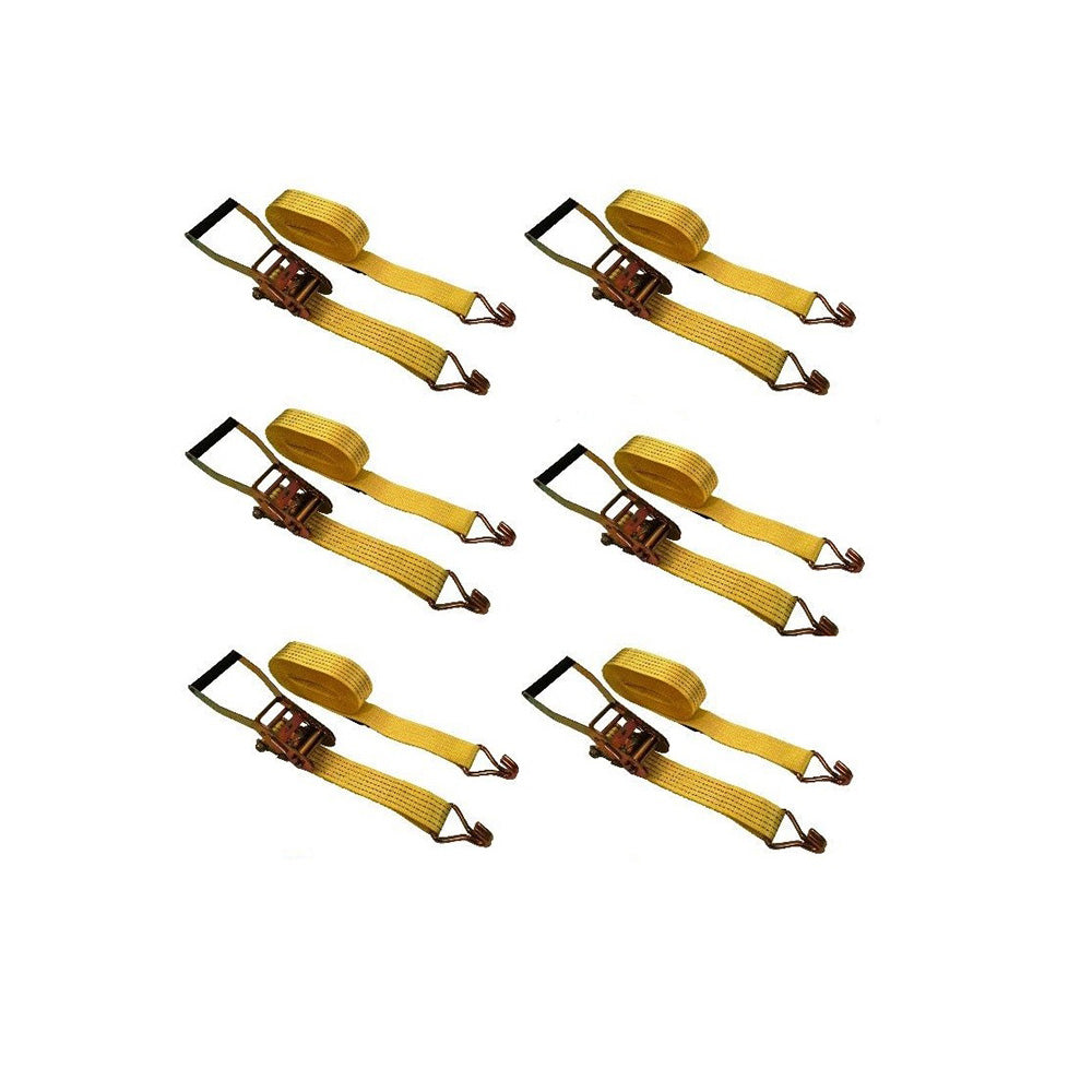 Six (6x) 2" X 27FT Wire Hook Ratchet Tractors RVs Campers Trucks Tow-Trucks