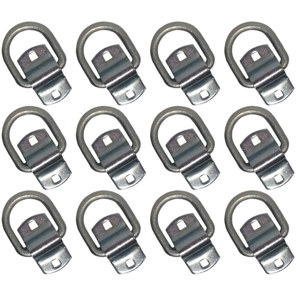 DR050-SC Qty 12: 1/2" Bolt-on D-Ring & Clip Fits Universal
