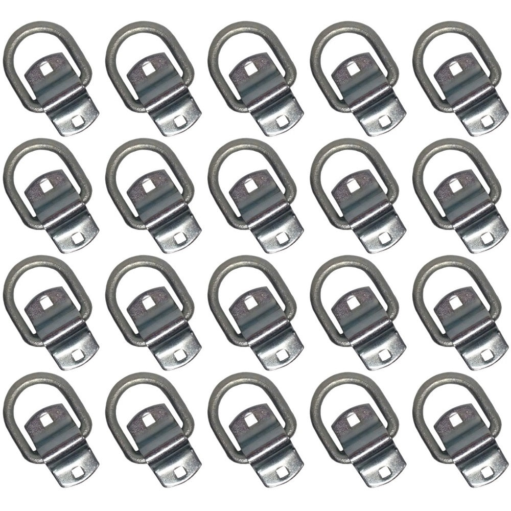 DR050-SC Qty 20: 1/2" Bolt-on D-Ring & Clip Fits Universal