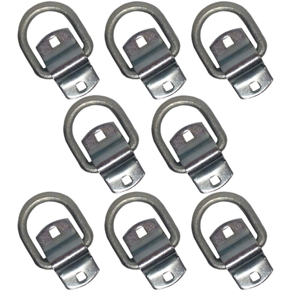DR050-SC Qty 8: 1/2" Bolt-on D-Ring & Clip Fits Universal