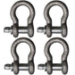 4x 3/4" Screw Pin Shackle Anchor Ring Chain Cable Haul Lift Rope Clevis Tractor