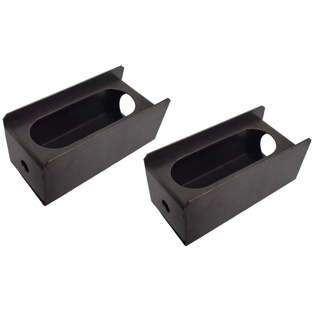 Set of 2 Steel Trailer 6" Oval Tail Light / 2" Round Side Light Mount Box -