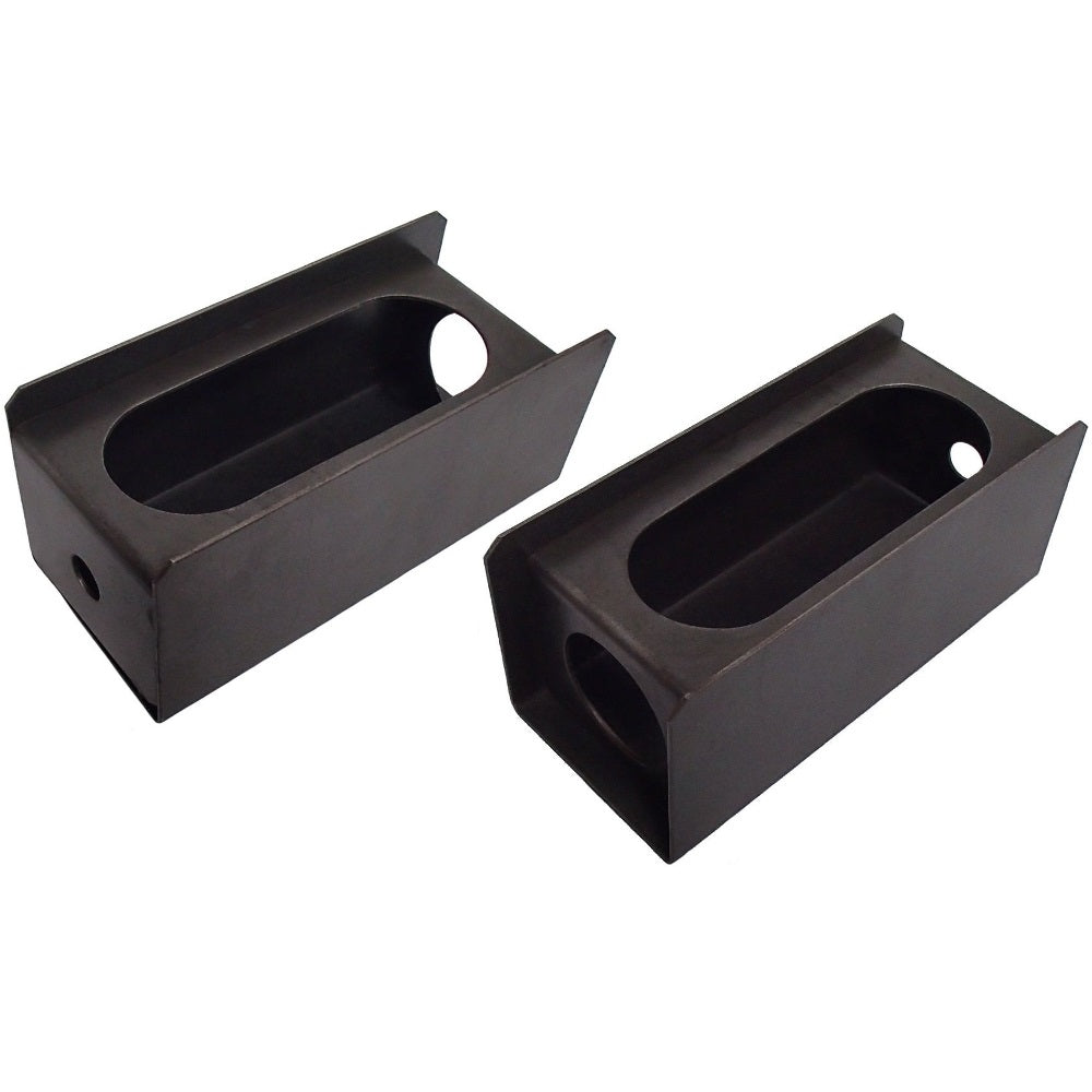Set of 2 Steel Trailer 6" Oval Tail Light / 2" Round Side Light Mount Box -