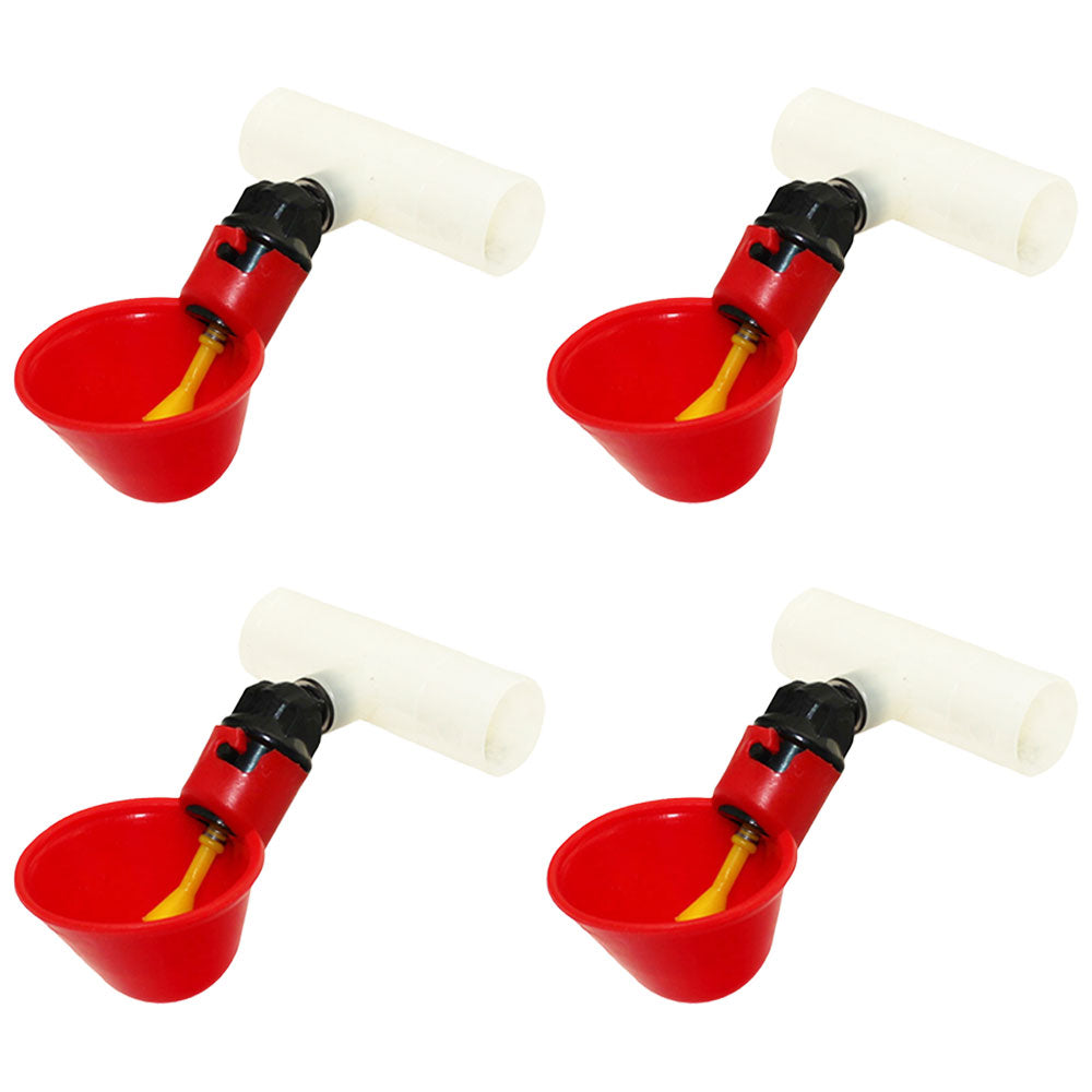 Qty 4: Drinker Cup with PVC Fitting Fits Universal Products Replaces 12F