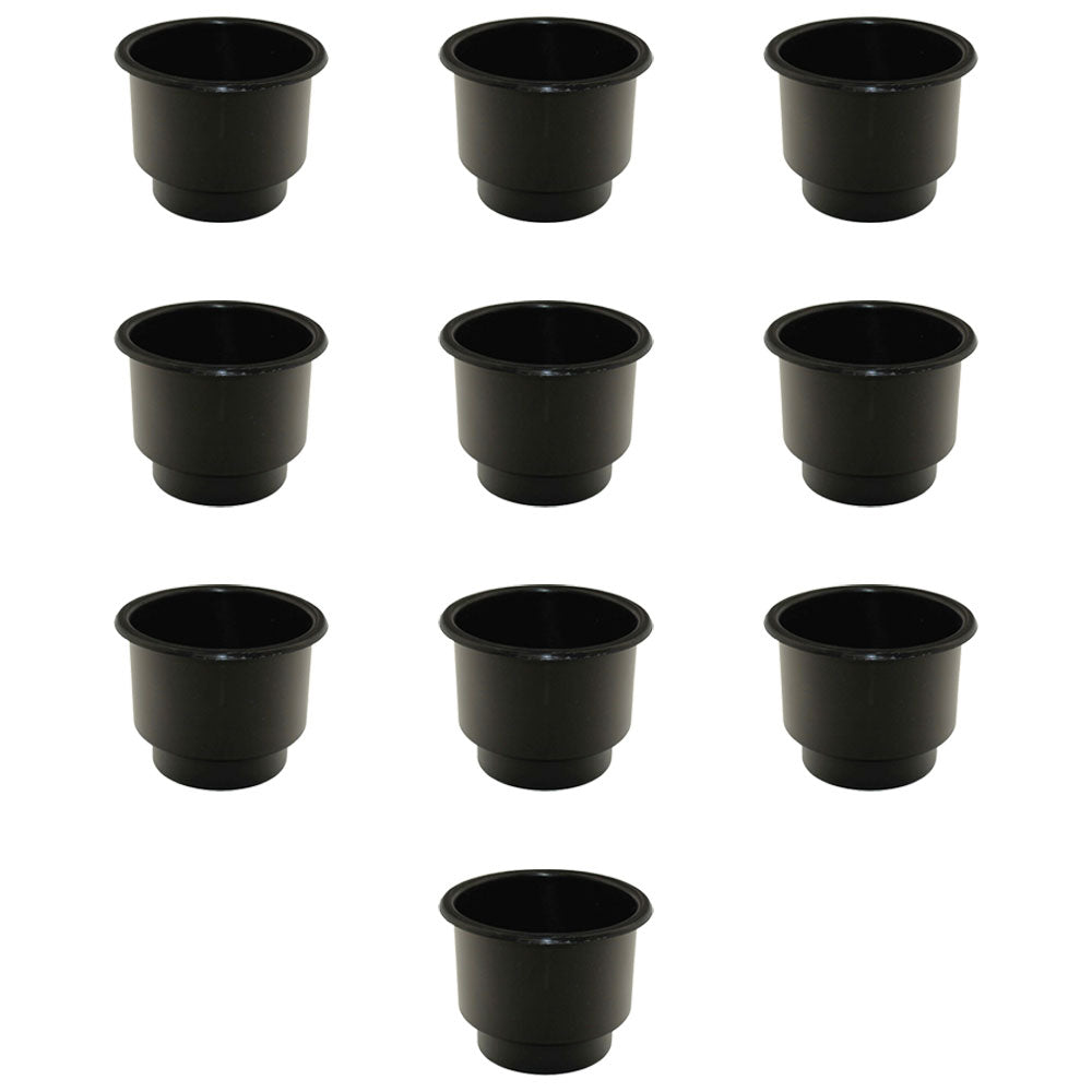 Qty 10: Black Plastic Cup Holder (Jumbo) Fits Universal Products