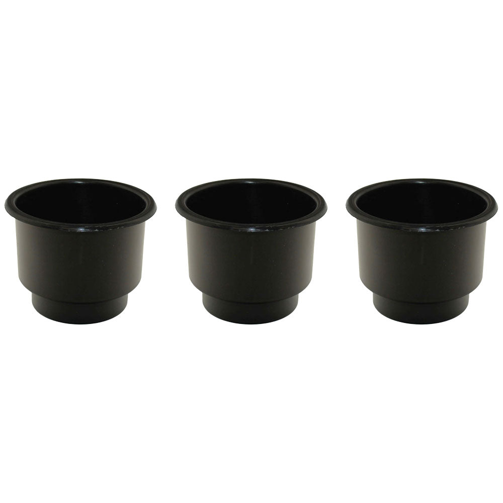 Qty 3: Black Plastic Cup Holder (Jumbo) Fits Universal Products