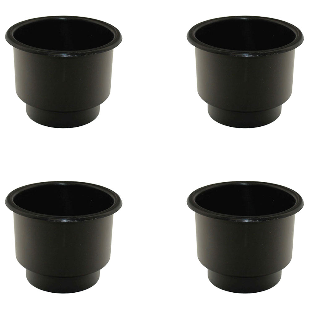 Qty 4: Black Plastic Cup Holder (Jumbo) Fits Universal Products