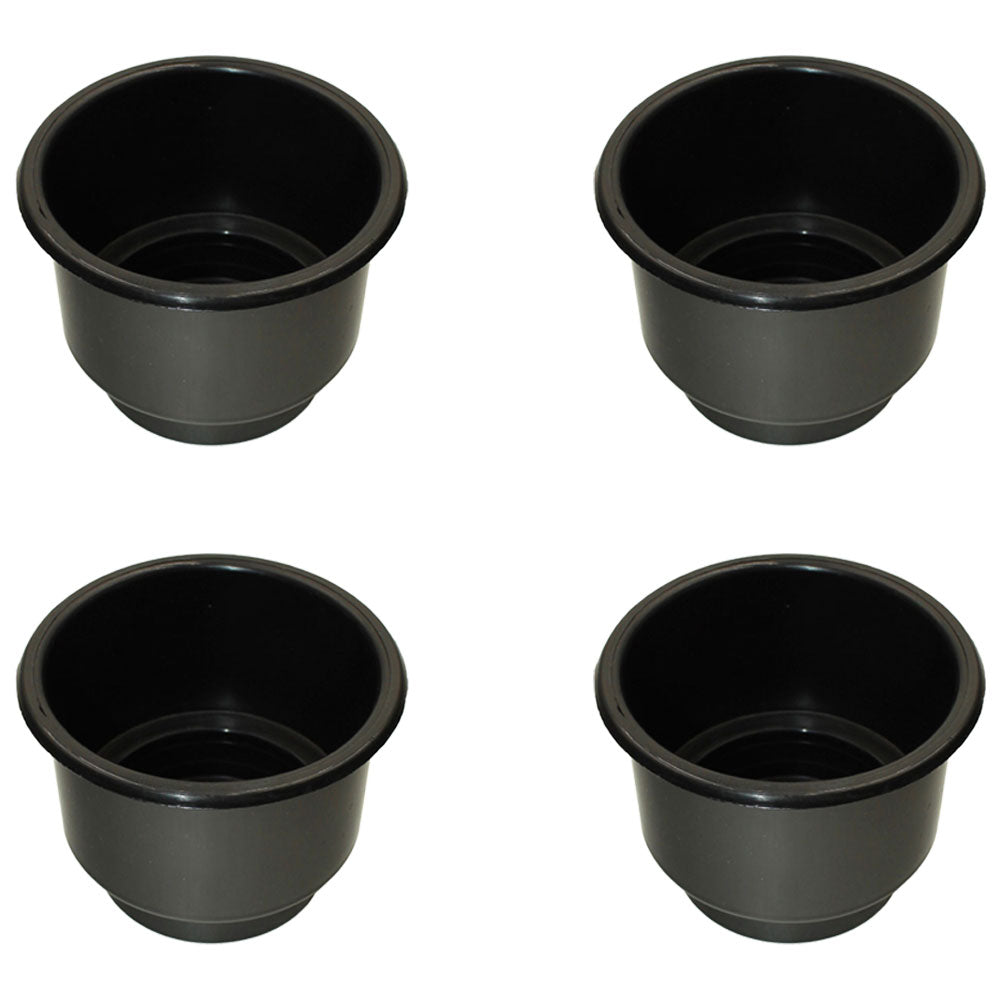 Qty 4: Black Plastic Cup Holder (Jumbo) Fits Universal Products