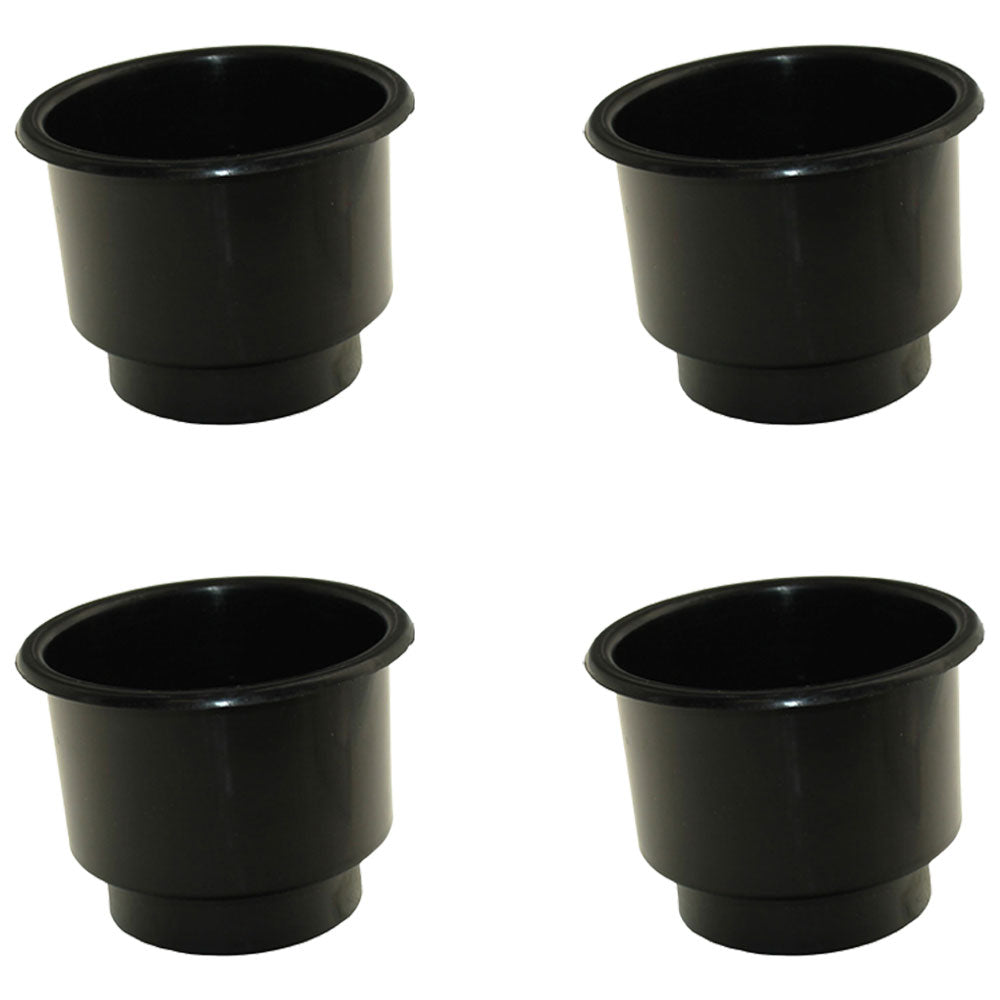 Qty 4: Black Plastic Cup Holder (Jumbo) Fits Universal Products