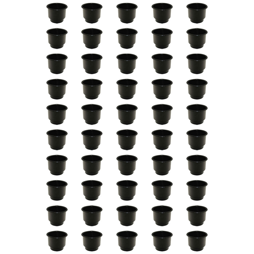 Qty 50: Black Plastic Cup Holder (Jumbo) Fits Universal Products