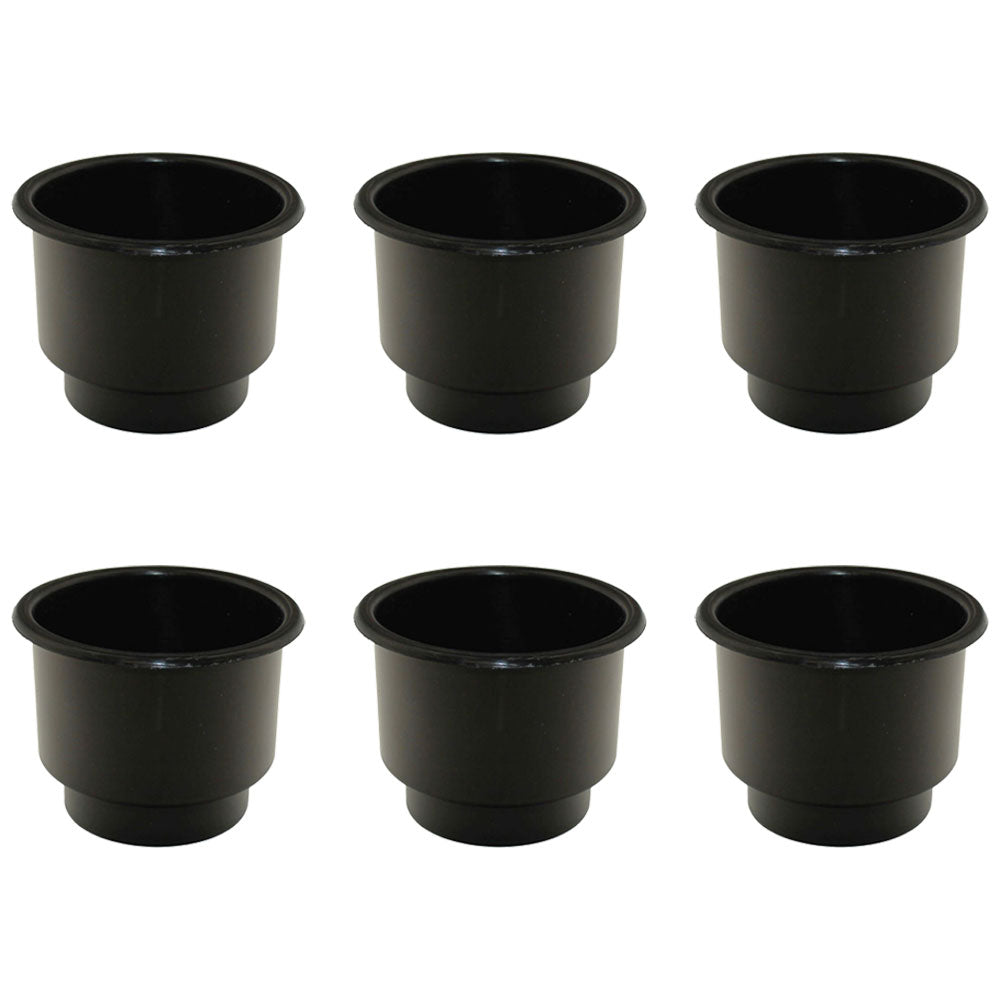 Qty 6: Black Plastic Cup Holder (Jumbo) Fits Universal Products