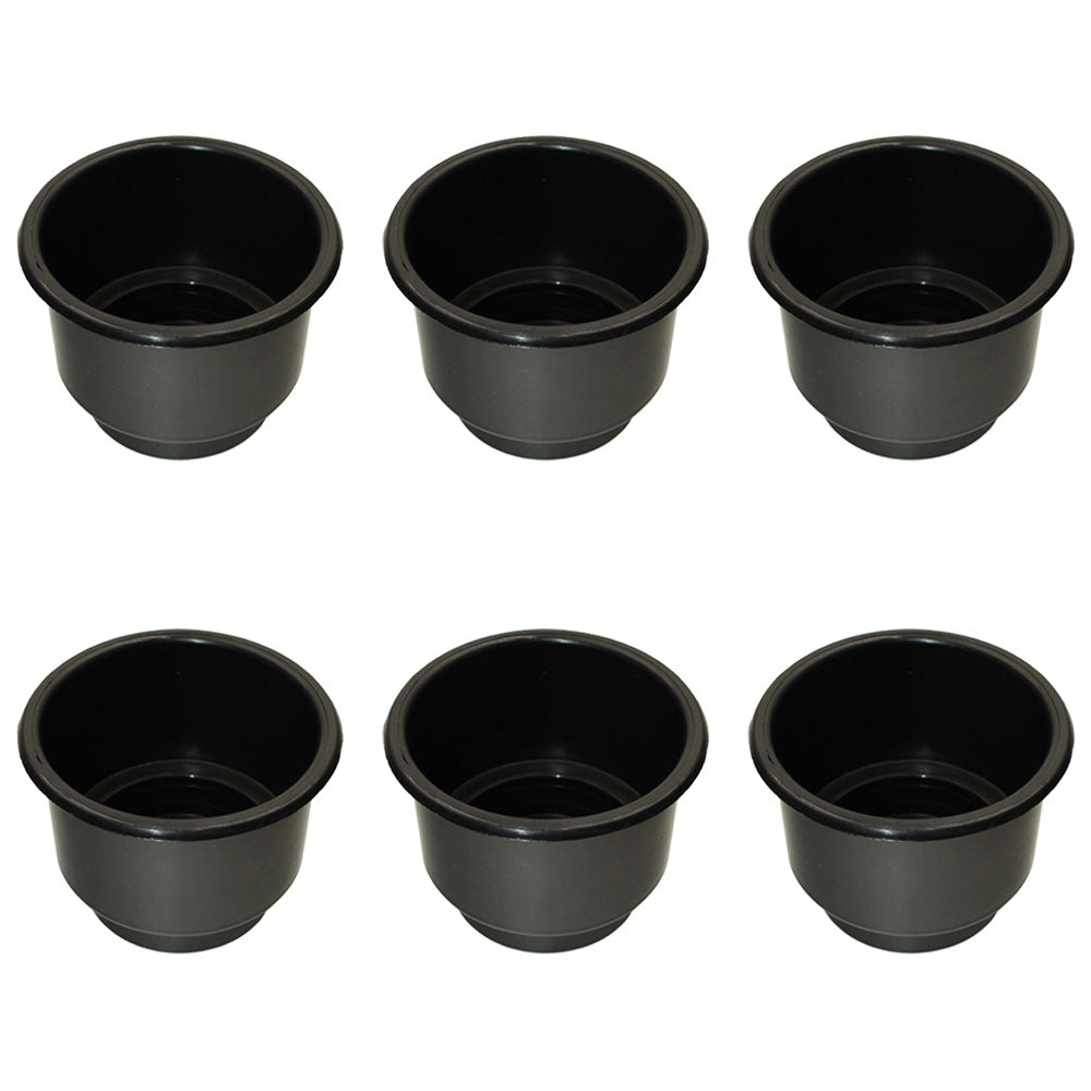 Qty 6: Black Plastic Cup Holder (Jumbo) Fits Universal Products