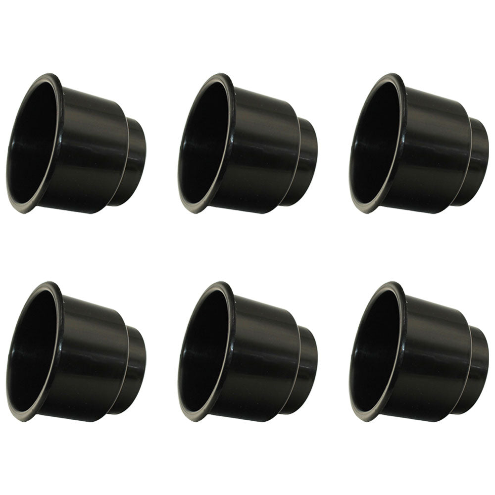 6 Pack- Black Two Tiered Plastic Drink Cup Can Holder Fits Boats RVs Pontoons